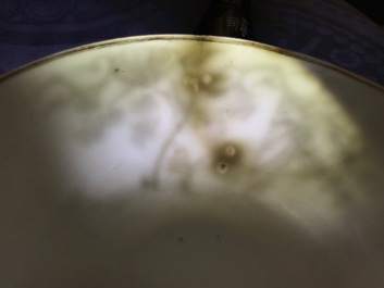 Two Chinese famille rose and grisaille bowls and an incense burner, Yongzheng and later