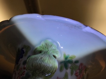 Two large Chinese famille rose vases with figurative design, 19th C.