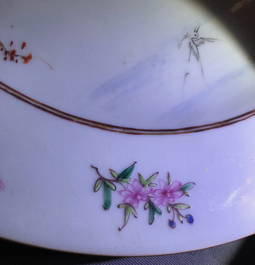 Two Chinese famille rose plates, Yongzheng/Qianlong