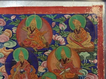 Un thangka figurant l'arbre de refuge, Tibet ou N&eacute;pal, 19/20&egrave;me
