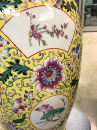 Three Chinese famille rose vases, Republic, 20th C.