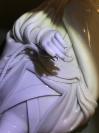 Un mod&egrave;le d'une Guanyin en porcelaine blanc de Chine de Dehua, 18&egrave;me