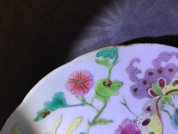 Six Chinese famille rose and verte plates, 19/20th C.