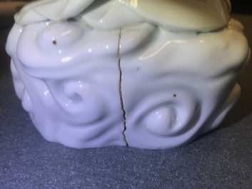 Un mod&egrave;le d'une Guanyin en porcelaine blanc de Chine de Dehua, 18&egrave;me