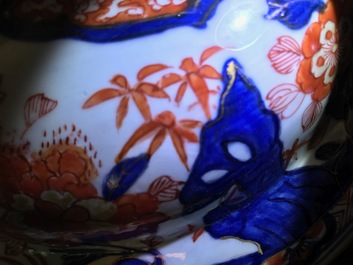 A pair of very large Chinese Imari-style vases and covers with pheasants, Kangxi