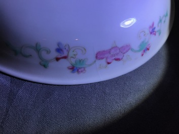 Six Chinese famille rose and verte plates, 19/20th C.