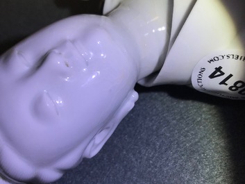 Un mod&egrave;le d'une Guanyin en porcelaine blanc de Chine de Dehua, 18&egrave;me