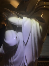 Un mod&egrave;le d'une Guanyin en porcelaine blanc de Chine de Dehua, 18&egrave;me