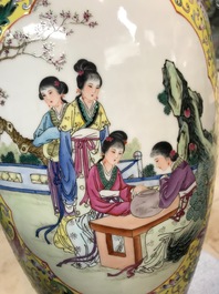 Three Chinese famille rose vases, Republic, 20th C.