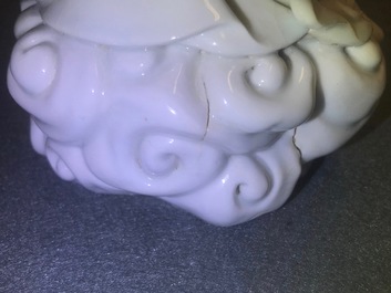 Un mod&egrave;le d'une Guanyin en porcelaine blanc de Chine de Dehua, 18&egrave;me