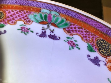 A Chinese famille rose export porcelain bowl with deers, Qianlong