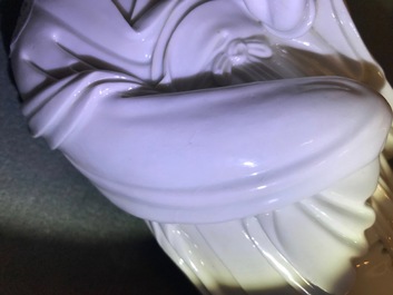 Un mod&egrave;le d'une Guanyin en porcelaine blanc de Chine de Dehua, 18&egrave;me