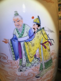 Three Chinese famille rose vases, Republic, 20th C.