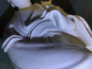 Un mod&egrave;le d'une Guanyin en porcelaine blanc de Chine de Dehua, 18&egrave;me