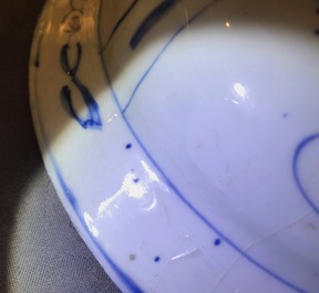 Vijf Chinese blauwwitte kommen en borden, Wanli, Tianqi en Transitie periode