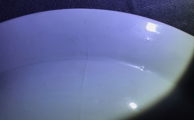 Two Chinese famille verte and rose plates, Kangxi and Yongzheng