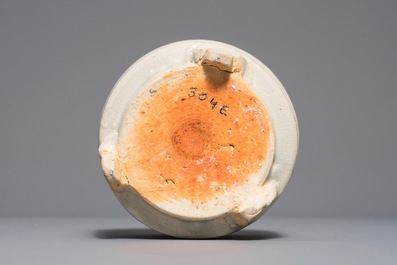 A Chinese cylindrical qingbai tripod incense burner, Song or Yuan