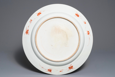 A massive Chinese famille rose 'horseriders' dish, Yongzheng
