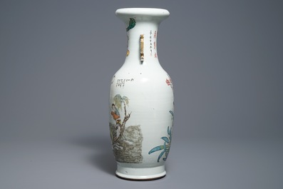 A Chinese qianjiang cai 'immortals' vase, 19/20th C.