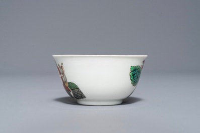 A Chinese cup and saucer with mythological design of Pan playing the lyre, Qianlong