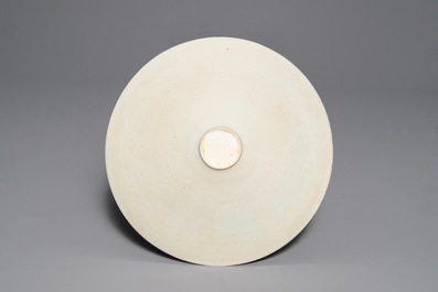 A fine Chinese qingbai conical bowl with incised floral design, Song