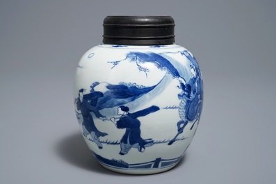 A fine Chinese blue and white ginger jar, Kangxi