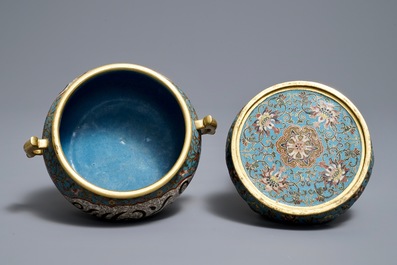 A Chinese cloisonn&eacute; Islamic market incense burner, Qianlong mark, 19th C.