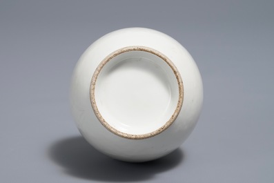 A Chinese blanc de Chine bottle vase with incised anhua design, ca. 1900