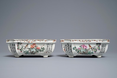 Een paar Chinese qianjiang cai jardini&egrave;res, 19/20e eeuw