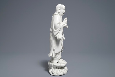 Un mod&egrave;le de Liu Hai et le crapaud en blanc de Chine de Dehua, marque de Xie Bamboo, d&eacute;but du 19&egrave;me