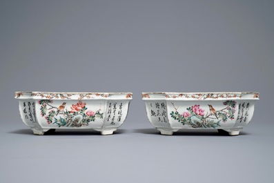 Een paar Chinese qianjiang cai jardini&egrave;res, 19/20e eeuw