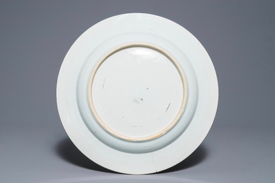 A large Chinese Imari style charger with floral design, Kangxi