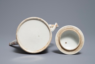 A Chinese famille rose 'mandarin' coffee jug, Qianlong