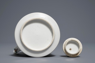 A fine Chinese famille verte teapot and cover, Kangxi