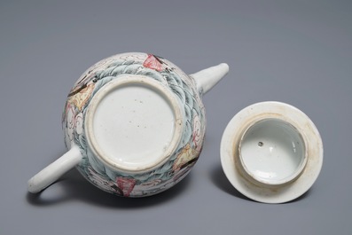 Une th&eacute;i&egrave;re couverte en porcelaine de Chine famille rose, Yongzheng
