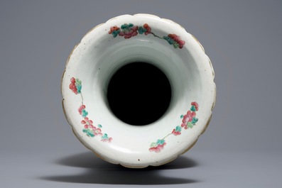 A rare Chinese famille rose phoenix-handle 'Immortals' vase, 19th C.