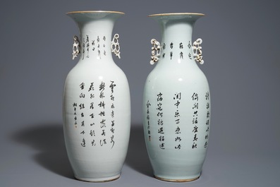 Two Chinese famille rose vases, 19/20th C.