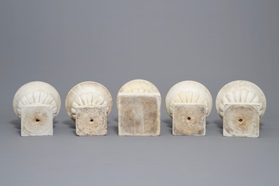 Five Italian marble 'Medici' vases, 19th C.