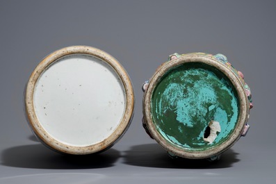 Two Chinese famille rose vases, 19th C.
