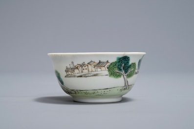 A Chinese famille rose erotical subject cup and saucer, Yongzheng
