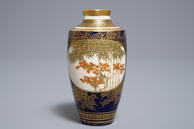 A fine Japanese Satsuma vase, Kinkozan mark, Meiji, 19th C.
