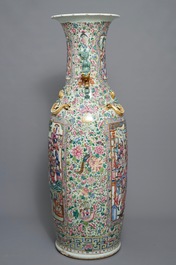 A massive Chinese famille rose court scene vase, 19th C.