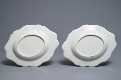 A pair of Chinese neoclassical famille rose tureens on stands, Qianlong