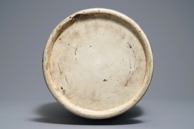 A Chinese blue and white landscape vase, 19th C.