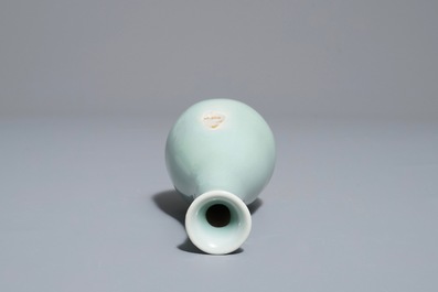 A Chinese qingbai bottle vase, Yuan or Ming