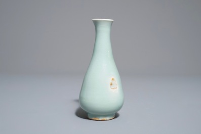 A Chinese qingbai bottle vase, Yuan or Ming
