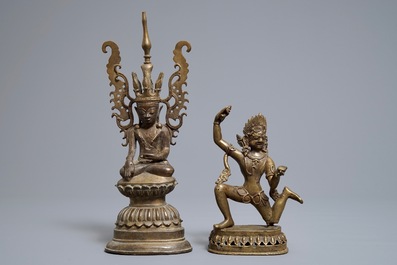 Deux figures votives en bronze, Birmanie et N&eacute;pal, 18/19&egrave;me