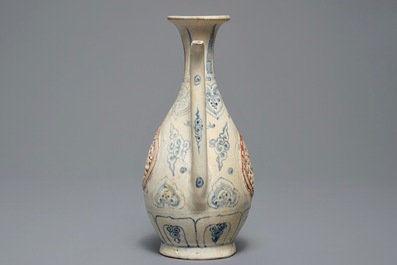 A Vietnamese blue, white and red ewer, Hoi An Hoard, 15th C.