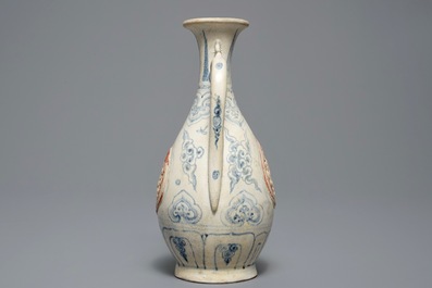 A Vietnamese blue, white and red ewer, Hoi An Hoard, 15th C.