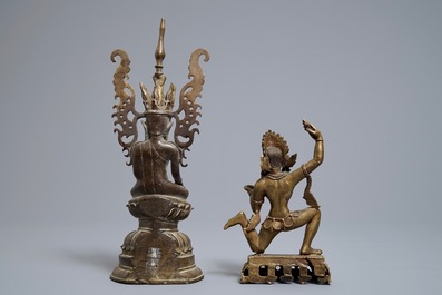 Deux figures votives en bronze, Birmanie et N&eacute;pal, 18/19&egrave;me